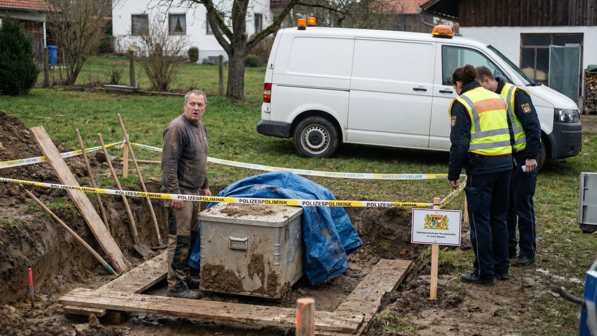 Beim Graben für den Einbau eines Pools stößt ein Einwohner Bayerns auf vergrabene Goldbarren: Der Staat erhebt sofort Anspruch auf den Fund