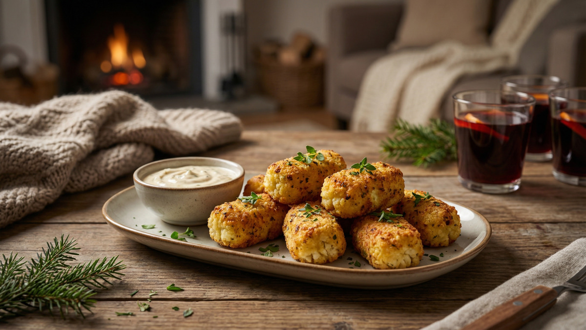 Ich mache sie bei jedem Winter-Apéro: im Ofen schön goldbraun gebackene Blumenkohl-Kroketten, leicht, ultra-lecker und in 30 Minuten genau fertig