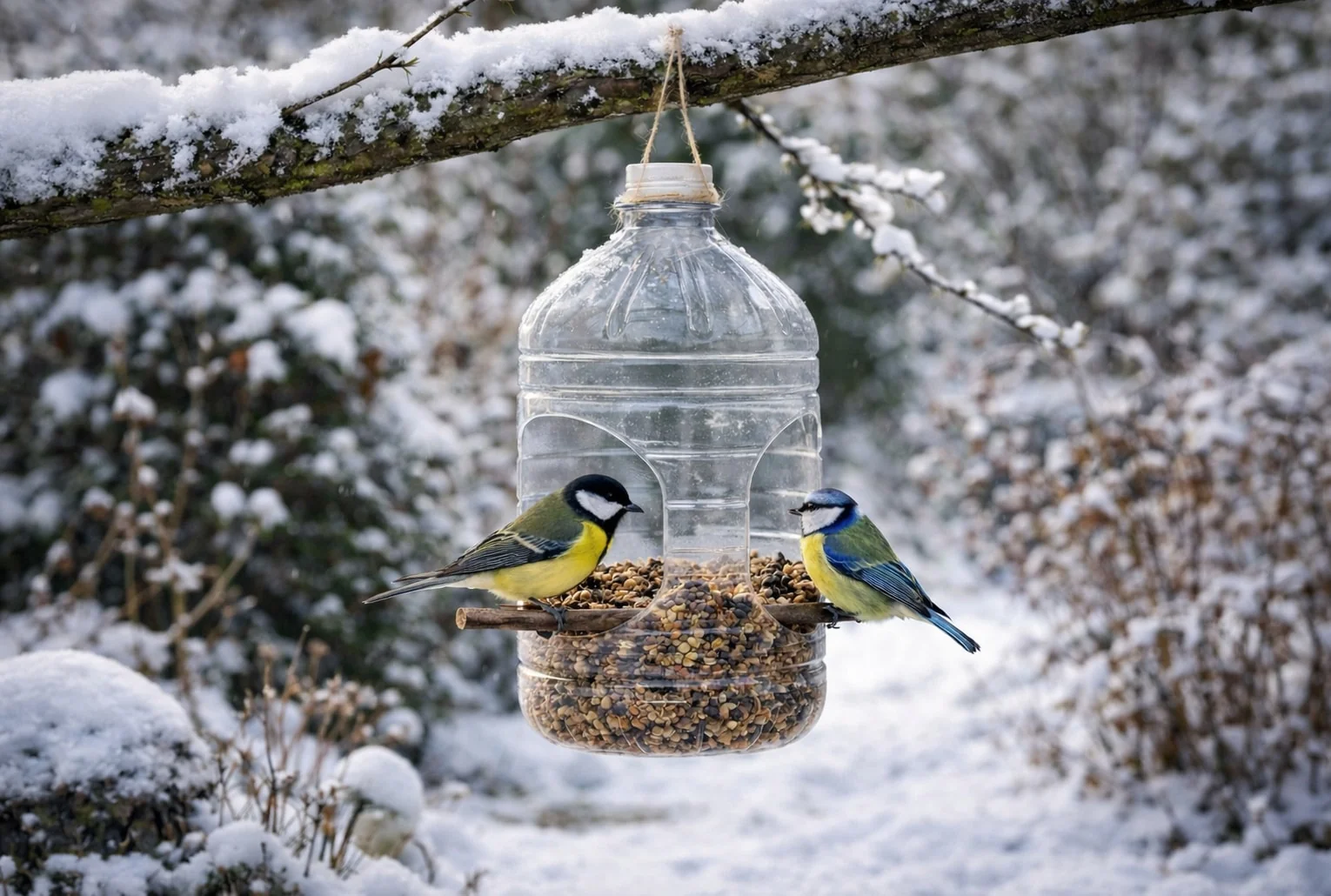 Vögel: Diese ultra einfache Winter-Futterstelle kann in wenigen Minuten hergestellt werden